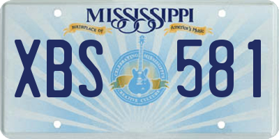 MS license plate XBS581