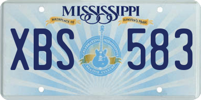 MS license plate XBS583