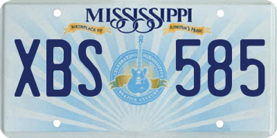 MS license plate XBS585