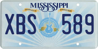 MS license plate XBS589