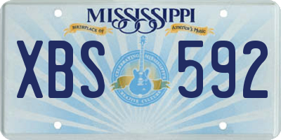 MS license plate XBS592