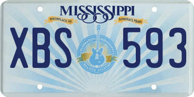 MS license plate XBS593