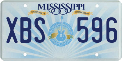 MS license plate XBS596