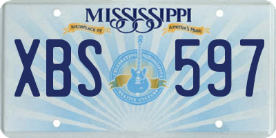 MS license plate XBS597