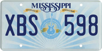 MS license plate XBS598