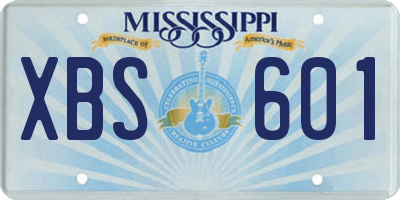 MS license plate XBS601