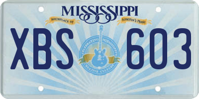 MS license plate XBS603