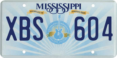 MS license plate XBS604