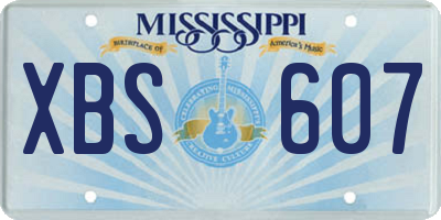 MS license plate XBS607