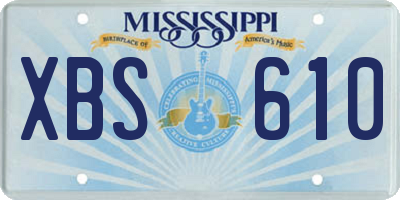MS license plate XBS610