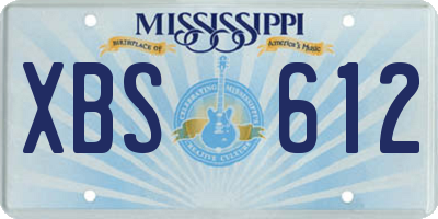 MS license plate XBS612