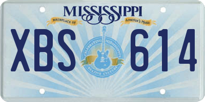 MS license plate XBS614