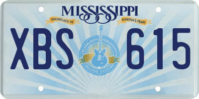 MS license plate XBS615