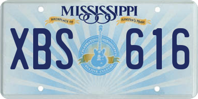 MS license plate XBS616