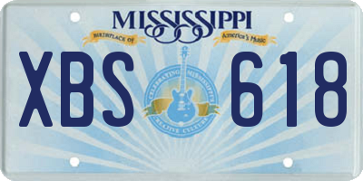 MS license plate XBS618