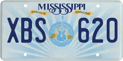 MS license plate XBS620