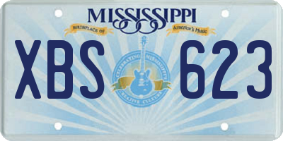 MS license plate XBS623