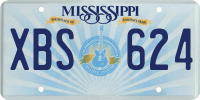 MS license plate XBS624