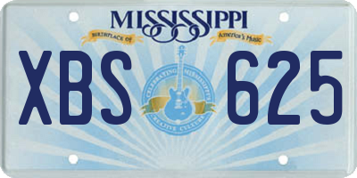 MS license plate XBS625