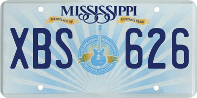 MS license plate XBS626