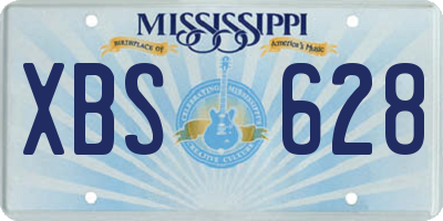 MS license plate XBS628