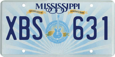 MS license plate XBS631