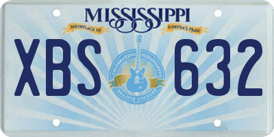 MS license plate XBS632