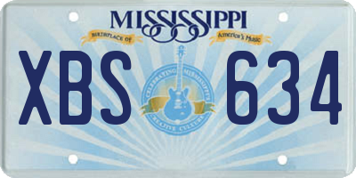 MS license plate XBS634
