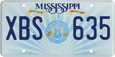 MS license plate XBS635