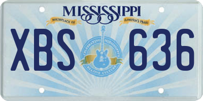MS license plate XBS636