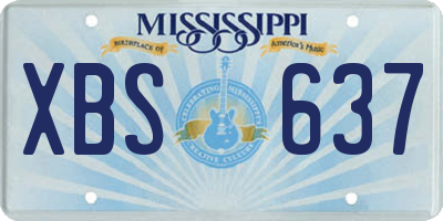 MS license plate XBS637