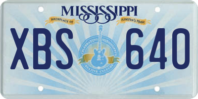 MS license plate XBS640