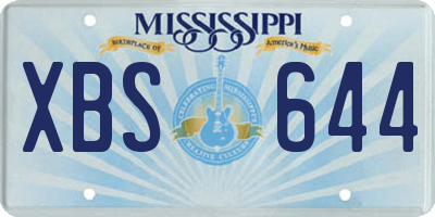MS license plate XBS644