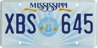 MS license plate XBS645
