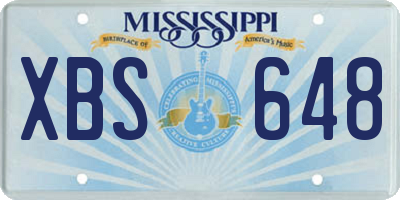 MS license plate XBS648