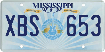 MS license plate XBS653
