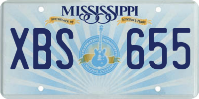 MS license plate XBS655