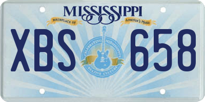MS license plate XBS658