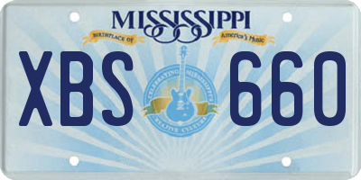 MS license plate XBS660