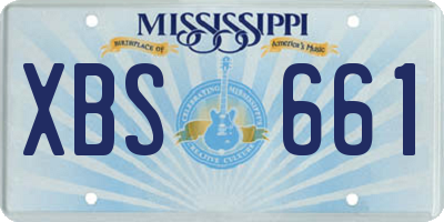 MS license plate XBS661
