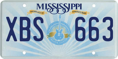 MS license plate XBS663