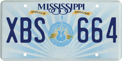 MS license plate XBS664