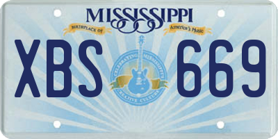 MS license plate XBS669