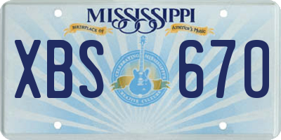 MS license plate XBS670