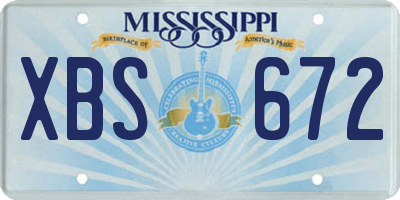 MS license plate XBS672
