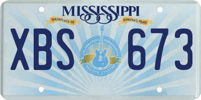 MS license plate XBS673