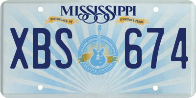 MS license plate XBS674