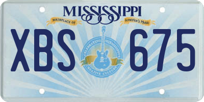 MS license plate XBS675