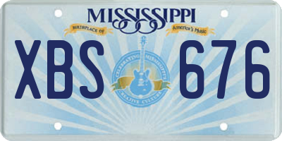MS license plate XBS676