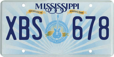 MS license plate XBS678